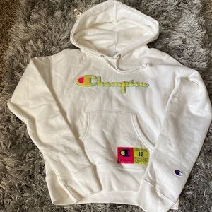𝅺Champion White Pullover Hoodie Size XS